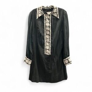 1960s mod shift dress with collar, cuffs, and buttons S/M (s2) 19"